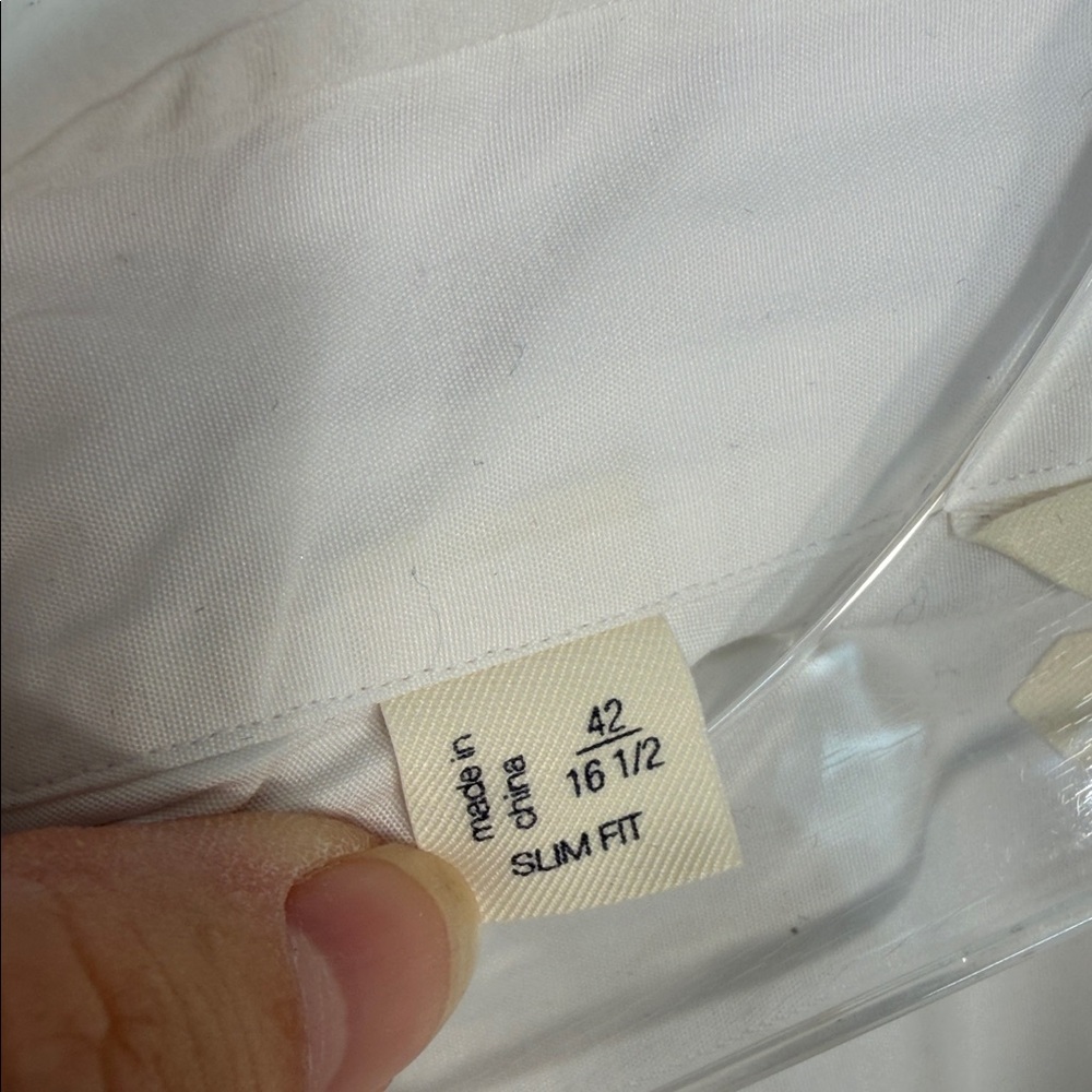 Suit Supply Men's White Slim Fit‎ Egyptian 100% Cotton Dress Shirt Sz 16-1/2 - Picture 4 of 11
